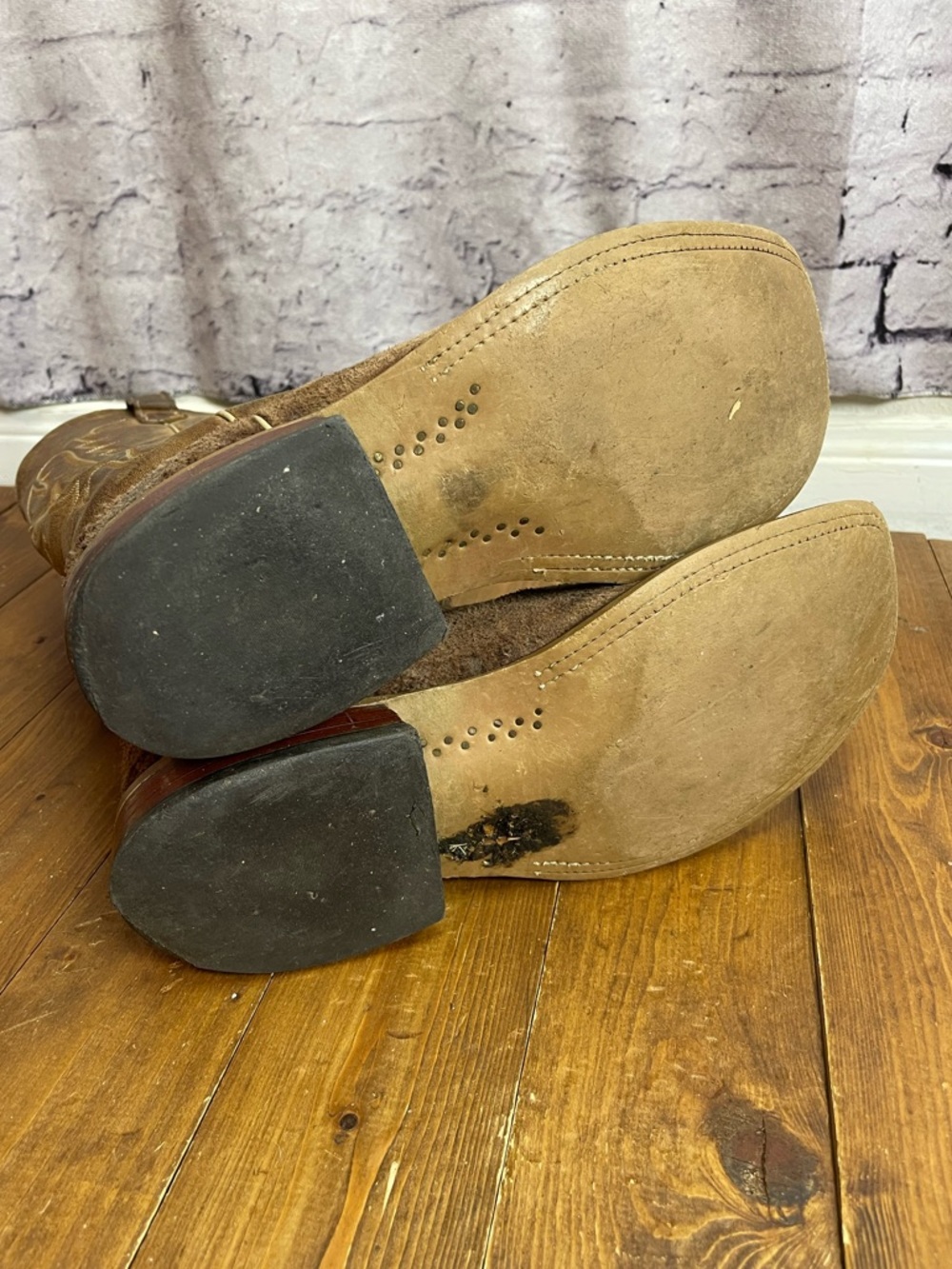 Anderson Bean brown leather square toe cowboy boots - Picture 9 of 12
